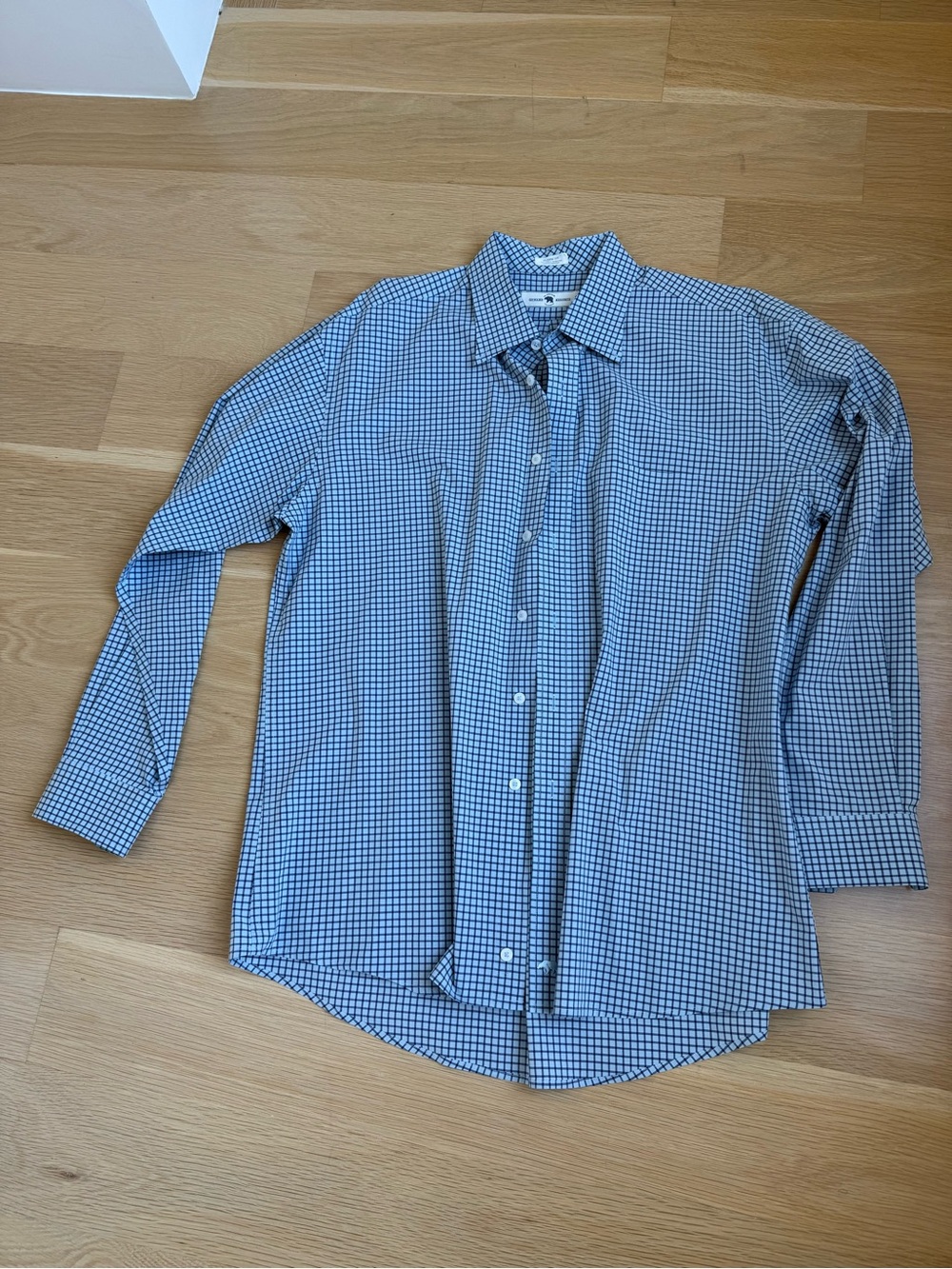 Tailored Check Dress Shirt in Light Blue